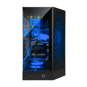 【本格水冷】アクリルパイプ×ブルー冷却液ブラック