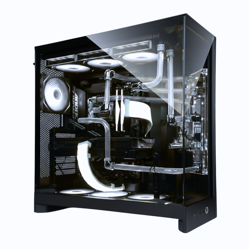 【本格水冷】アクリルパイプ×クリア冷却液ブラック