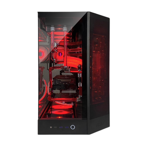 【本格水冷】アクリルパイプ×レッド冷却液ブラック