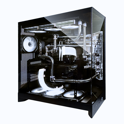 【本格水冷】ステンレスパイプ×クリア冷却液ブラック