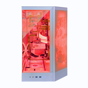 【本格水冷】アクリルパイプ×レッド冷却液ホワイト