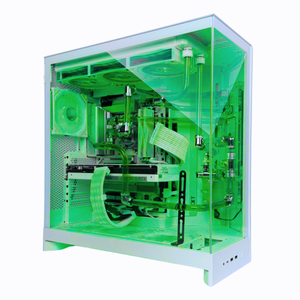 【本格水冷】アクリルパイプ×グリーン冷却液ホワイト