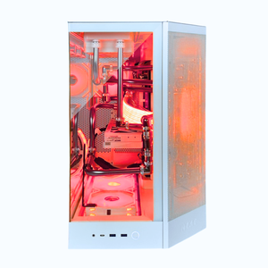 【本格水冷】ステンレスパイプ×レッド冷却液ホワイト