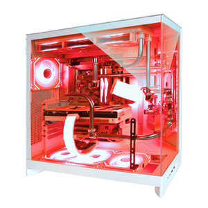 【本格水冷】ステンレスパイプ×レッド冷却液ホワイト